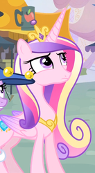 Size: 499x911 | Tagged: safe, screencap, princess cadance, twilight sparkle, alicorn, pony, g4, three's a crowd, cropped, female, folded wings, mare, solo, twilight sparkle (alicorn), wings