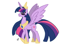 Size: 1296x968 | Tagged: safe, artist:xscaralienx, twilight sparkle, alicorn, pony, g4, female, hoof shoes, jewelry, mare, older, peytral, regalia, simple background, solo, spread wings, tiara, transparent background, twilight sparkle (alicorn), ultimate twilight, wings