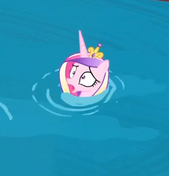 Size: 373x389 | Tagged: safe, screencap, princess cadance, pony, g4, three's a crowd, cropped, female, mare, solo, water