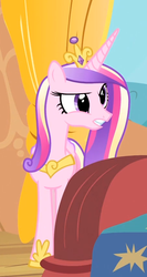 Size: 457x857 | Tagged: safe, screencap, princess cadance, alicorn, pony, g4, three's a crowd, cropped, female, mare, reaction image, solo