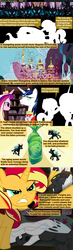 Size: 1120x3810 | Tagged: safe, artist:beavernator, princess cadance, princess celestia, shining armor, sunset shimmer, changeling, changeling queen, pony, comic:end of a generation, a canterlot wedding, g4, alternate ending, alternate universe, comic