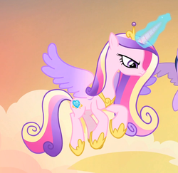 Size: 989x963 | Tagged: safe, screencap, princess cadance, twilight sparkle, alicorn, pony, g4, three's a crowd, angry, female, hoof shoes, mare, reaction image, solo, spread wings, twilight sparkle (alicorn), wings