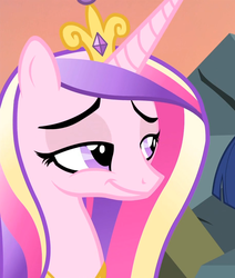 Size: 914x1080 | Tagged: safe, screencap, princess cadance, alicorn, pony, g4, three's a crowd, cropped, female, lidded eyes, mare, reaction image, solo