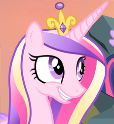 Size: 996x1080 | Tagged: safe, screencap, princess cadance, alicorn, pony, g4, three's a crowd, cropped, cute, cutedance, female, mare, reaction image, smiling, solo