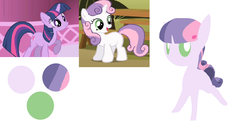 Size: 1394x674 | Tagged: safe, artist:angelstar000, screencap, sweetie belle, twilight sparkle, oc, oc:magic trick, g4, the ticket master, magical lesbian spawn, offspring, parent:sweetie belle, parent:twilight sparkle, parents:twibelle, request, screencap reference