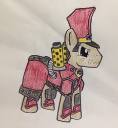 Size: 1280x1393 | Tagged: safe, artist:adurot, pony, armor, crossover, kommandant irusk, ponified, solo, steampunk, traditional art, warmachine, warmahordes