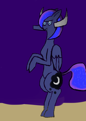 Size: 2893x4092 | Tagged: safe, artist:gustav tremendous, princess luna, pony, g4, bipedal, female, horny luna, solo