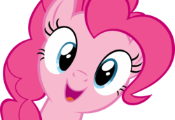 Size: 6564x4526 | Tagged: safe, artist:slb94, pinkie pie, g4, absurd resolution, cute, diapinkes, female, happy, hi anon, meme, simple background, solo, transparent background, vector