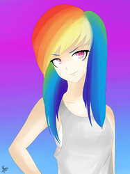 Size: 1936x2592 | Tagged: safe, artist:hayley1432, rainbow dash, human, g4, female, humanized, solo