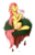 Size: 1266x1949 | Tagged: safe, artist:bruised, angel bunny, fluttershy, g4, sitting