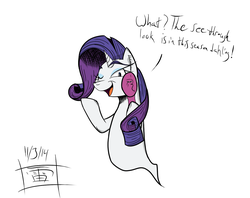 Size: 1337x1059 | Tagged: safe, artist:thethunderpony, rarity, ghost, ghost pony, g4, mirror