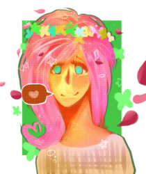 Size: 613x730 | Tagged: dead source, safe, artist:vadenak, fluttershy, human, g4, female, floral head wreath, humanized, solo