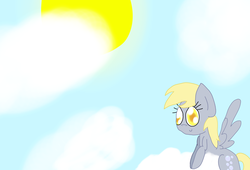Size: 2997x2041 | Tagged: safe, artist:mmdfantage, derpy hooves, pegasus, pony, g4, cloud, cloudy, female, high res, looking at you, mare, sky, sun