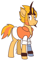 Size: 578x898 | Tagged: safe, artist:shopistar, pony, arthur, goatee, mystery skulls, ponified, solo