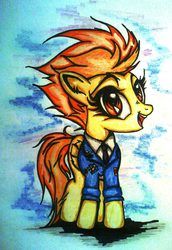 Size: 1237x1794 | Tagged: safe, artist:tomek2289, spitfire, g4, female, solo, traditional art