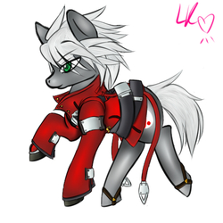 Size: 500x500 | Tagged: safe, artist:cennybunz, pony, blazblue, ponified, ragna the bloodedge, solo