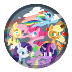 Size: 600x600 | Tagged: safe, artist:snow angel, applejack, fluttershy, pinkie pie, rainbow dash, rarity, spike, twilight sparkle, g4, mane seven, mane six, simple background, transparent background