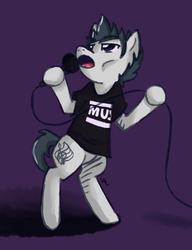 Size: 460x600 | Tagged: safe, artist:destroymuse, pony, band, bipedal, microphone, muse, ponified, singing, solo