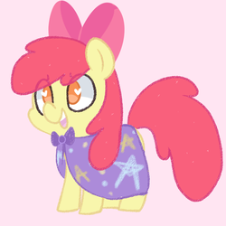 Size: 900x900 | Tagged: safe, artist:pegacornss, apple bloom, g4, cape, clothes, female, simple background, solo, trixie's cape