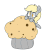 Size: 448x480 | Tagged: safe, artist:pegacornss, derpy hooves, pegasus, pony, g4, animated, female, giant muffin, mare, muffin, simple background, solo, that pony sure does love muffins