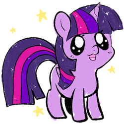 Size: 775x775 | Tagged: safe, artist:pegacornss, twilight sparkle, alicorn, pony, g4, chibi, cute, female, mare, open mouth, simple background, solo, stars, twiabetes, twilight sparkle (alicorn), white background