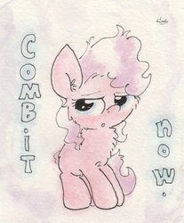 Size: 807x975 | Tagged: safe, artist:slightlyshade, diamond tiara, g4, female, messy mane, solo, traditional art