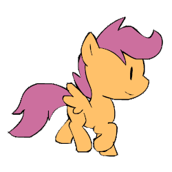 Size: 500x500 | Tagged: safe, artist:deadlycomics, scootaloo, g4, animated, female, foal, frame by frame, simple background, solo, transparent background, trotting, walk cycle, walking