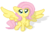 Size: 548x356 | Tagged: safe, artist:deadlycomics, fluttershy, pegasus, pony, g4, female, looking up, mare, pixel art, raised hoof, simple background, sitting, smiling, solo, spread wings, transparent background, wings