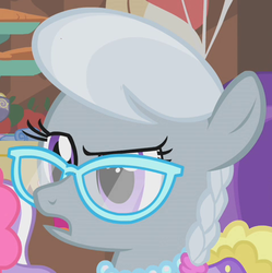 Size: 479x481 | Tagged: safe, screencap, silver spoon, earth pony, pony, call of the cutie, g4, confused, cute, face, female, filly, foal, frown, glasses, jewelry, necklace, open mouth, pearl necklace, portrait, raised eyebrow, silver spoon is not amused, solo