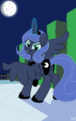 Size: 800x1280 | Tagged: safe, artist:theroyalprincesses, princess luna, g4, female, filly, moon, s1 luna, solo, woona