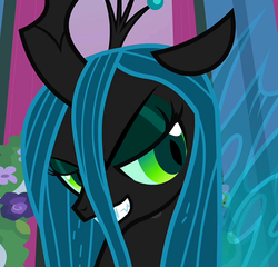 Size: 413x397 | Tagged: safe, screencap, queen chrysalis, changeling, changeling queen, a canterlot wedding, g4, female, lidded eyes, solo
