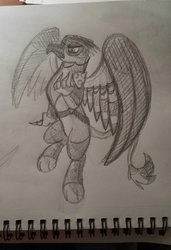 Size: 740x1079 | Tagged: safe, artist:drawponies, oc, oc only, griffon, commission, sketch, traditional art
