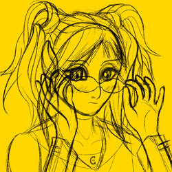 Size: 1024x1024 | Tagged: safe, artist:naarpuni, fluttershy, human, g4, humanized, persona 4, sketch