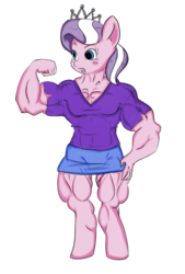 Size: 1317x1949 | Tagged: safe, artist:eko1986, diamond tiara, earth pony, anthro, g4, clothes, diamond-hard tiara, female, flexing, muscles, my muscle pony, simple background, solo, torn clothes, transparent background, wardrobe malfunction