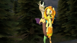 Size: 1366x768 | Tagged: safe, artist:fezwearingdoctor, adagio dazzle, discord, g4, 3d, gmod