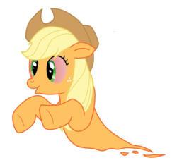 Size: 946x886 | Tagged: safe, applejack, ghost, ghost pony, castle mane-ia, g4, bloodshot eyes, female, solo