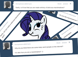 Size: 700x513 | Tagged: safe, artist:bambooharvester, rarity, g4, ask, female, rarity replies, solo, tumblr