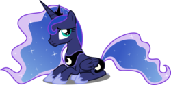 Size: 5023x2500 | Tagged: safe, artist:xebck, princess luna, g4, luna eclipsed, female, prone, simple background, solo, transparent background, unenthused, vector