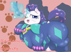 Size: 1689x1245 | Tagged: safe, artist:braffy, radiance, rarity, cat pony, original species, g4, fat, female, obese, raricat, raritubby, solo