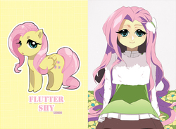 Size: 1205x886 | Tagged: safe, artist:booseo, fluttershy, human, g4, female, humanized, solo