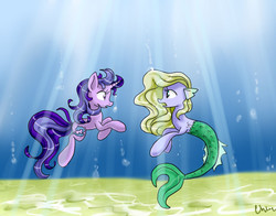 Size: 890x697 | Tagged: safe, artist:frostykat13, sea swirl, seafoam, mermaid, merpony, g4, mermaid lovers, underwater