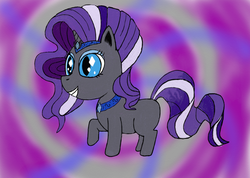 Size: 1024x728 | Tagged: safe, artist:mrjunewolf, nightmare rarity, pony, g4, cute, female, filly, nightmare raribetes, solo