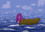 Size: 1024x728 | Tagged: safe, artist:mrjunewolf, pinkie pie, g4, boat, ocean, pinkamena diane pie, solo