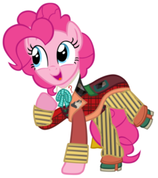 Size: 842x948 | Tagged: safe, artist:cloudy glow, pinkie pie, earth pony, pony, g4, andrea libman, brooch, clothes, colin baker, cravat, doctor who, female, frock coat, jewelry, mare, ribbon bow tie, shirt, simple background, sixth doctor, solo, spats, transparent background