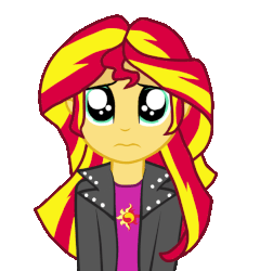 Size: 598x624 | Tagged: safe, artist:majkashinoda626, sunset shimmer, equestria girls, g4, animated, blinking, cute, diabetes, eye shimmer, female, fluttershy626 is trying to murder us, gif, sad, shimmerbetes, simple background, solo, sunsad shimmer, transparent background, weapons-grade cute