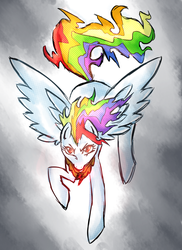 Size: 2800x3850 | Tagged: safe, artist:temarigirl1600, rainbow dash, g4, element of loyalty, female, high res, solo, super rainbow dash