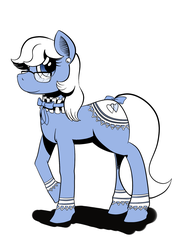 Size: 1169x1653 | Tagged: safe, artist:darkhestur, oc, oc only, earth pony, pony, bow, choker, female, glasses, mare, mod pony, simple background, solo, tail bow, white background