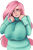 Size: 837x1265 | Tagged: safe, artist:sundown, fluttershy, human, big breasts, blushing, breasts, busty fluttershy, chubby, clothes, female, huge breasts, humanized, looking at you, plump, solo, sweatershy, winged humanization