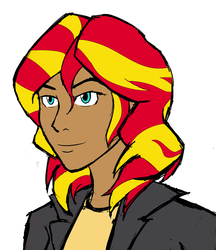 Size: 1868x2159 | Tagged: safe, artist:crusadervx, sunset shimmer, human, g4, alternate hairstyle, humanized