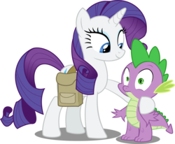 Size: 3455x2849 | Tagged: safe, artist:nuclear-dash, rarity, spike, dragon, pony, unicorn, g4, inspiration manifestation, female, high res, hug, male, mare, ship:sparity, shipping, simple background, straight, transparent background